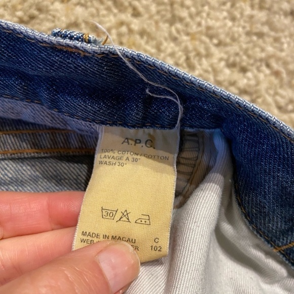 A.P.C. Women's Distressed Selvedge Denim Slim Fit Jeans Size 29 100% Cotton - Picture 6 of 11